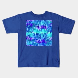 Bright Blue and Acqua Shibori Kids T-Shirt